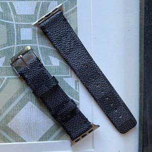 Luxury Apple Watch Band Leather Designer Black Plaid 38mm 40mm 42mm 44mm Silver